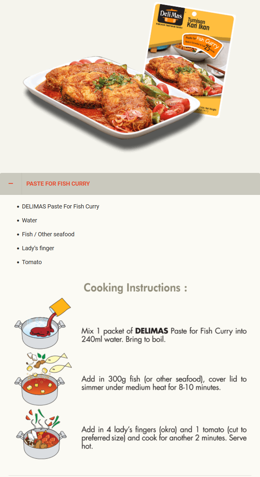 Deli Mas - Tumisan Fish Curry Paste