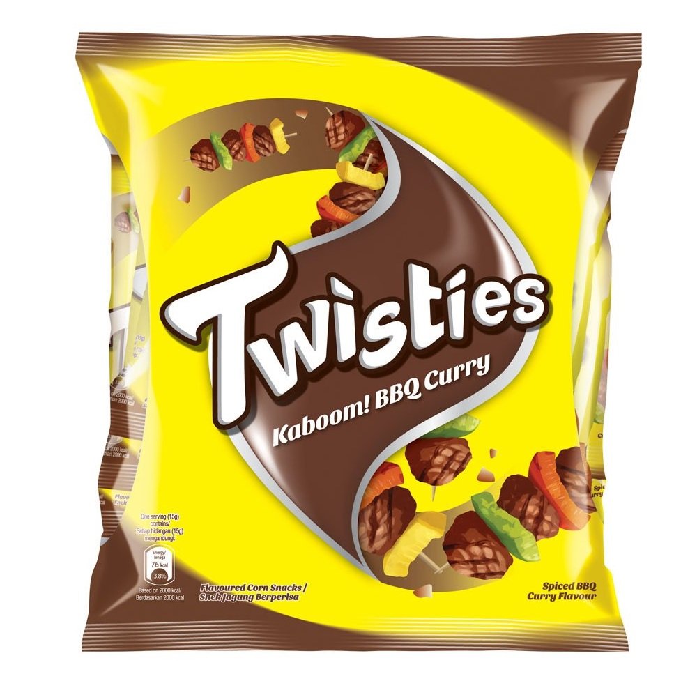 Twisties BBQ Curry - 8 pack x 15g